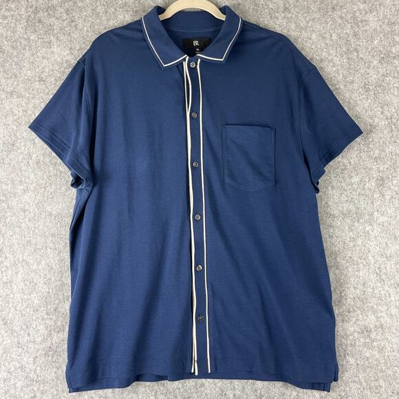Banana Republic Luxury Touch Shirt Mens XL Blue Button Up Cotton Soft Preppy NEW - Picture 1 of 12